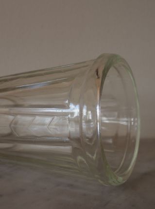 Pot à confiture en verre épais, soufflé et à facettes