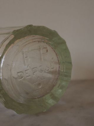 Pot à confiture en verre épais, soufflé et à facettes