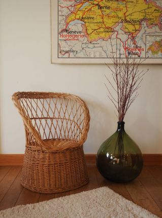Fauteuil corbeille en osier