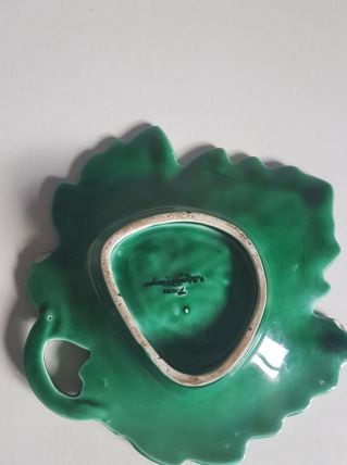 vide-poche feuille en céramique vernie