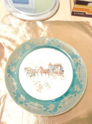 assiette Union limousine  doré et vert