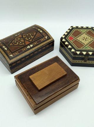 Lot de 3 boîtes en bois