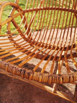 Lot de 2 fauteuils en bambou et rotin