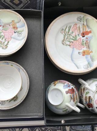 Service complet cafe et dessert en porcelaine fine chinoise
