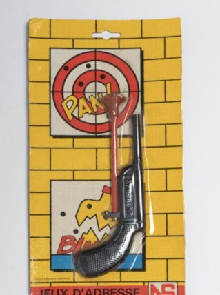 Jouet pistolet vintage sous blister. 