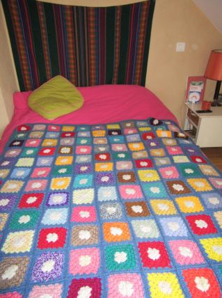 Plaid crochet granny vintage fait mains