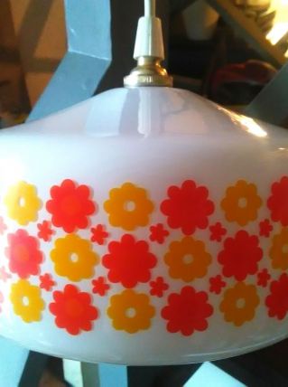 Lustre en opaline Années 60/70