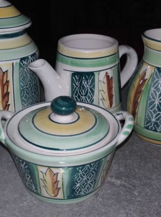 JOLI PETIT SERVICE CAFE ITALIEN ( peint à la main  )