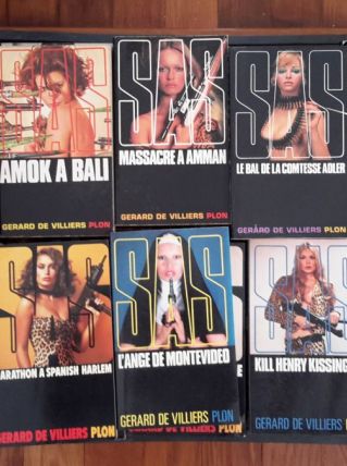 Lot de 87 roman d'espionnage SAS de Gérard de Villiers 
