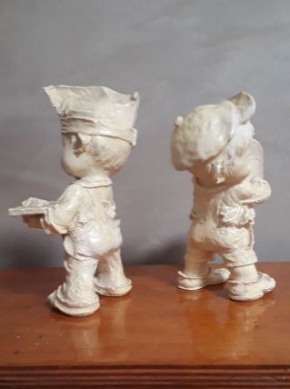 petit personnages poulbeau 1950 platre  
