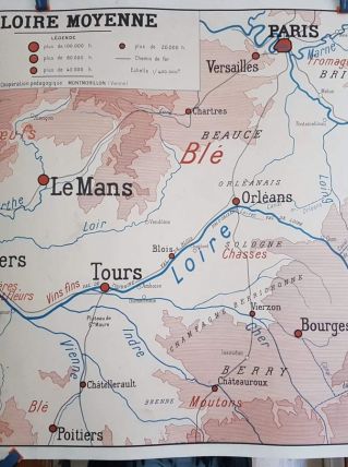 cartes géographiques scolaires Rossignol des années 50 