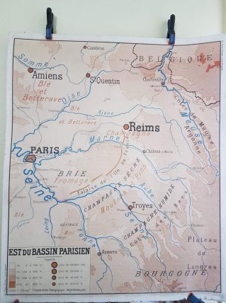 cartes géographiques scolaires Rossignol des années 50 