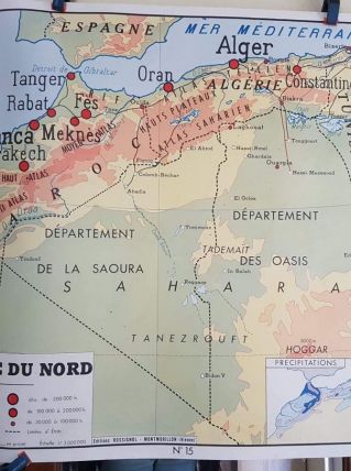 carte géographique scolaire Rossignol des années 60