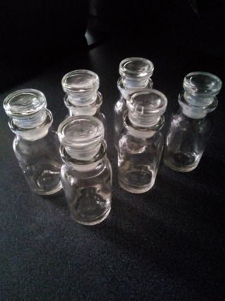 Lot de 6 fioles en verre