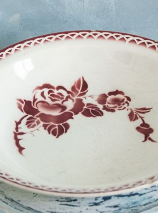 Plat creux  Digoin rose