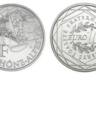 Pièce de 10 euros en argent de la région Rhône-Alpes -2011