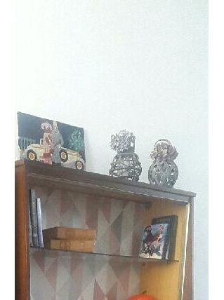 Vitrine  vintage scandinave pieds compas 