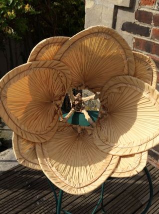 Suspension abat jour feuilles de palmes