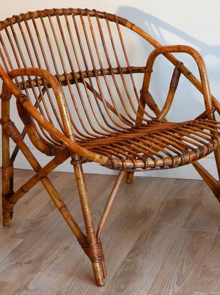fauteuil corbeille rotin