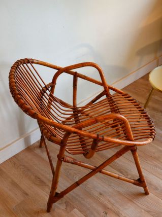 fauteuil corbeille rotin
