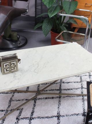 Table basse marbre blanc 1950's