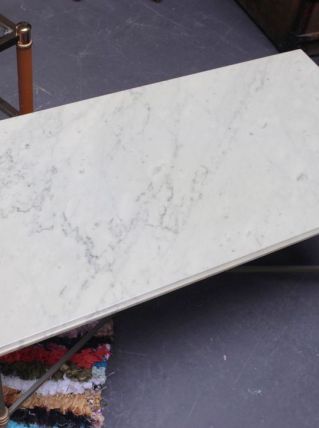 Table basse marbre blanc 1950's