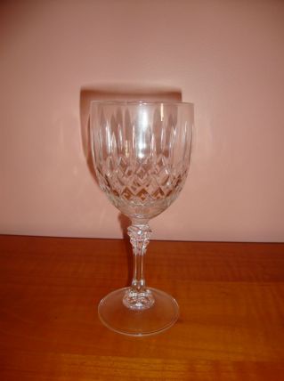 5 VERRES A EAU EN CRISTAL  D'ARQUES MODELE ST GERMAIN