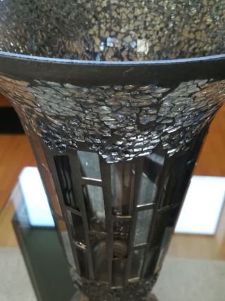 Vase de couleur gris/noir effet miroir