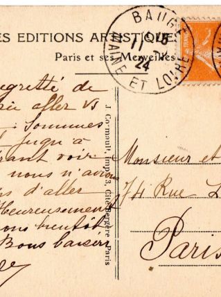 carte postale n et b Paris 1924 place de l'Opéra 