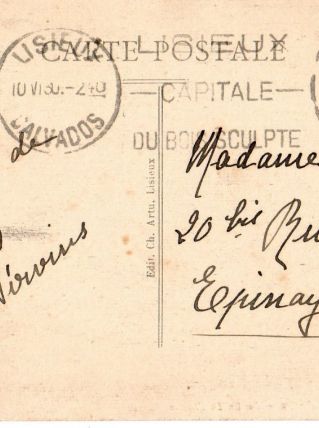 carte postale n et b jardin de l'Etoile à Lisieux 1930