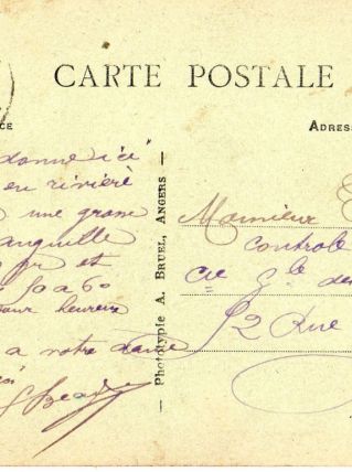carte postale n et b château de Challain la Potherie 1927