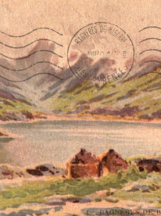 carte postale colorisée Bagnères de Bigorre 1918  ?