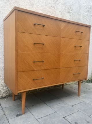 Commode vintage scandinave joli bois blond 
