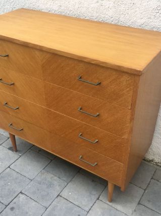 Commode vintage scandinave joli bois blond 