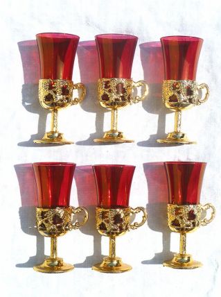 lot de 6 verres vintages 