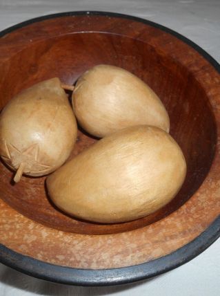Coupelle en Bois  avec poires en bois