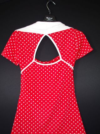 Haut rouge à pois blanc Femme Vintage Taille unique 