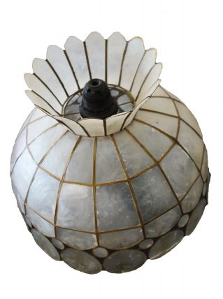 luminaire suspension nacre et laiton