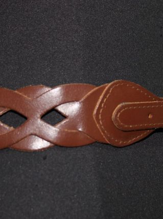ceinture fantaisie en cuir marron vintage
