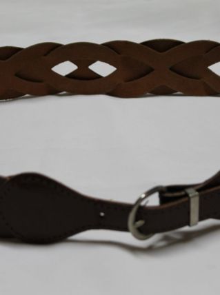 ceinture fantaisie en cuir marron vintage