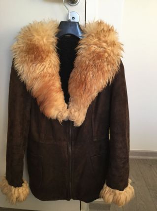 Veste en daim et col en agneau années 60