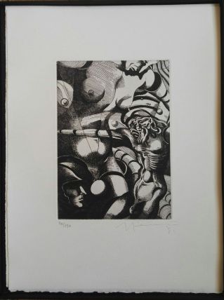 Gravure signée, numérotée, Giovanni Giannini pour Edgar Poe