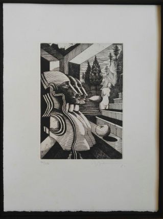 Gravure signée, numérotée, Giovanni Giannini pour Edgar Poe