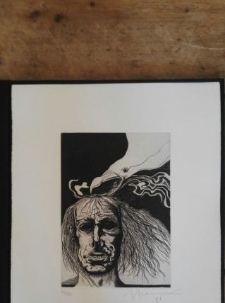 Gravure signée, numérotée, Giovanni Giannini pour Edgar Poe