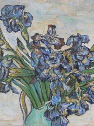 Reproduction des Iris, Van Gogh, huile sur toile 30 x 40 cm