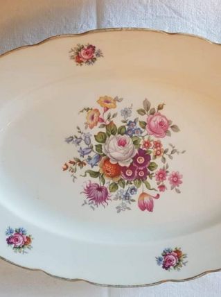 Plat Pâtes et Emaux de Limoges, début 20ème, shabby vintage