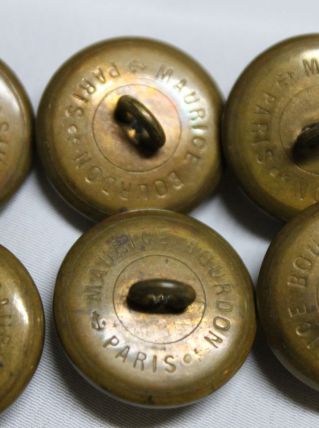 lot de 6 boutons ancien 20 mm M. Bourdon uniforme marin 