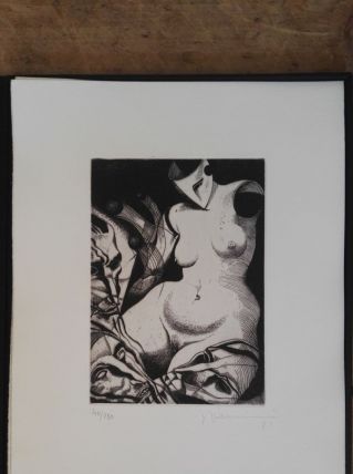 Gravure signée, numérotée, Giovanni Giannini pour Edgar Poe