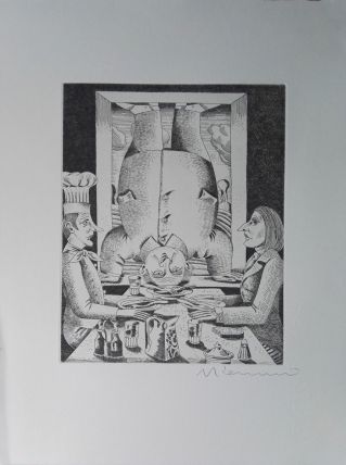 Gravure signée G. Giannini pour Alice au pays des merveilles