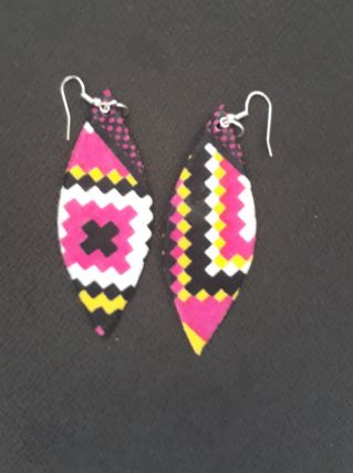 boucles d'oreilles, tissu wax